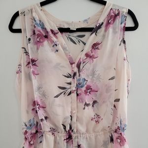 Ann Taylor LOFT Petites Sheer Floral Tank - Size MP
